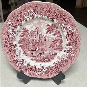 Vintage Pink Floral Dinner Plate